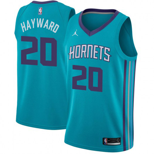 Nike Hornets #20 Gordon Hayward Teal NBA Jordan Swingman Icon Edition Jersey