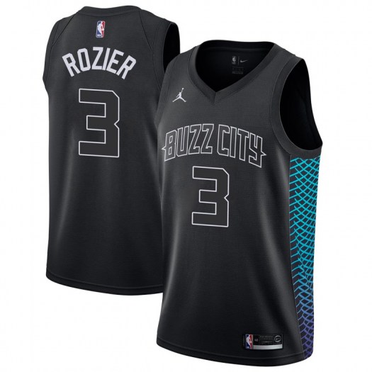 Nike Hornets #3 Terry Rozier Black NBA Jordan Swingman City Edition Jersey