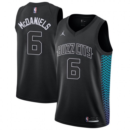 Nike Hornets #6 Jalen McDaniels Black NBA Jordan Swingman City Edition Jersey