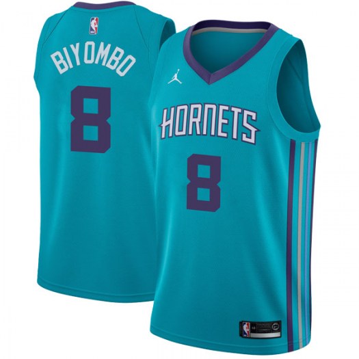 Nike Hornets #8 Bismack Biyombo Teal NBA Jordan Swingman Icon Edition Jersey