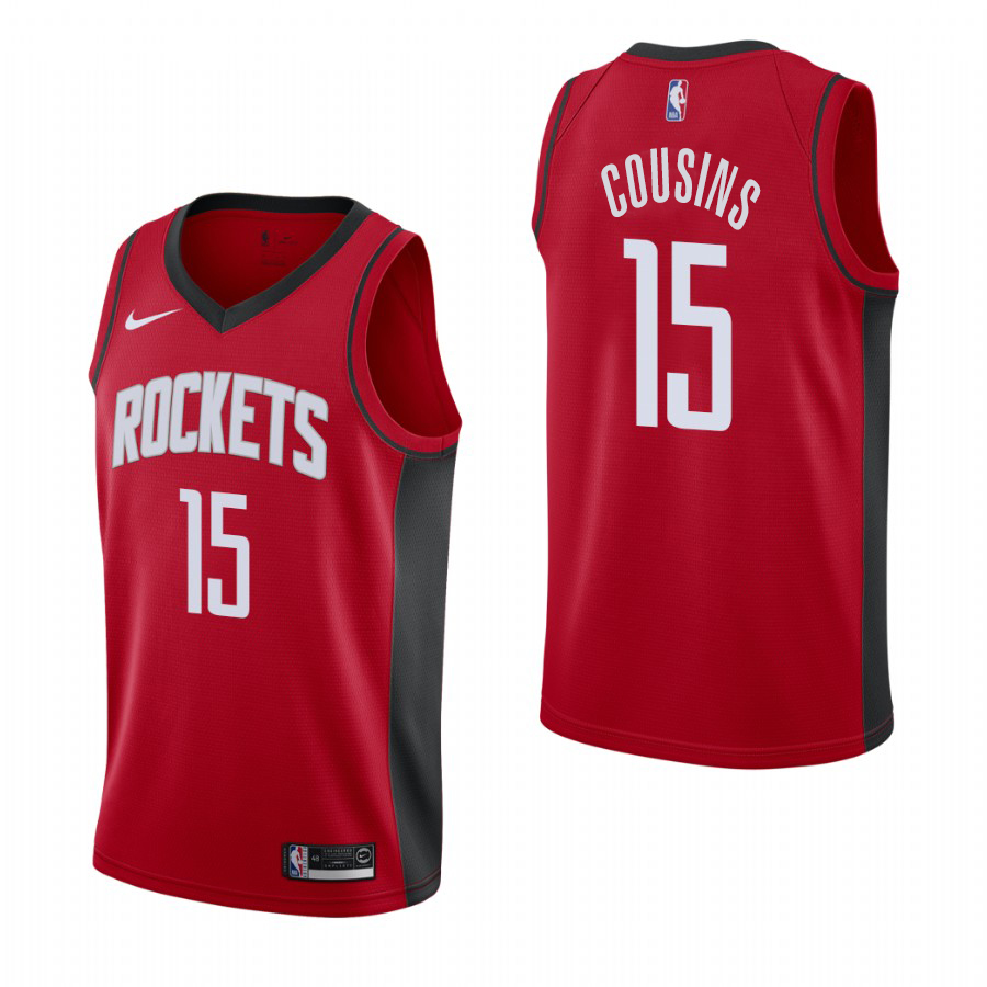 Nike Houston Rockets #15 DeMarcus Cousins Men's 2019-20 Icon Edition Red Stitched NBA Jersey
