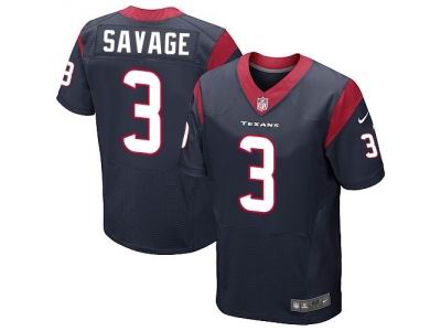 Nike Houston Texans #3 Tom Savage Navy Blue Elite Jersey