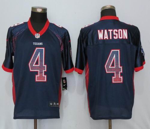 Nike Houston Texans #4 Deshaun Watson blue Elite Drift Fashion Jersey