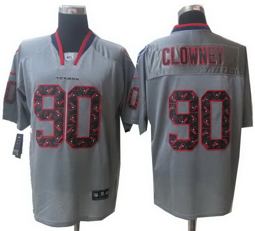 Nike Houston Texans #90 Jadeveon Clowney Lights Out grey elite special edition Jersey