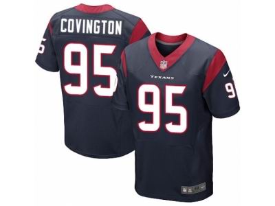 Nike Houston Texans #95 Christian Covington Elite Navy Blue Jersey