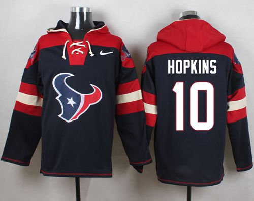 Nike Houston Texans 10 DeAndre Hopkins Navy Blue Player Pullover NFL Hoodie