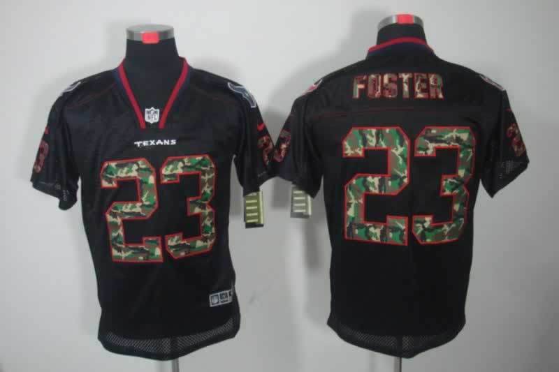 Nike Houston Texans 23 Arian Foster Black with camo elite jerseys