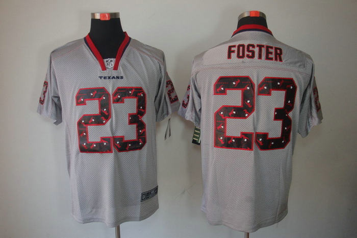Nike Houston Texans 23 Arian Foster Gray Elite NFL jerseys