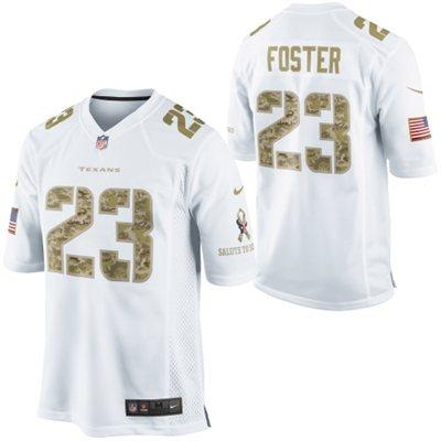 Nike Houston Texans 23 Arian Foster White Salute to Service Game NFL Jersey