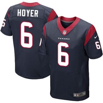 Nike Houston Texans 6 Brian Hoyer Navy Blue NFL Elite Jersey