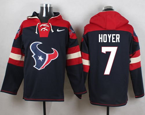 Nike Houston Texans 7 Brian Hoyer Navy Blue Player Pullover NFL Hoodie