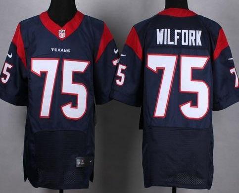 Nike Houston Texans 75 Vince Wilfork Navy Blue Team Color NFL Elite Jersey