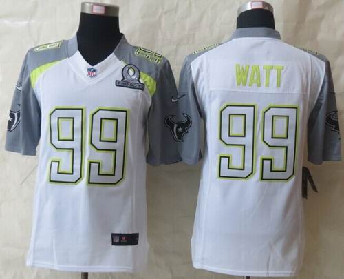 Nike Houston Texans 99# J.J. Watt White 2015 Pro Bowl Elite Jersey