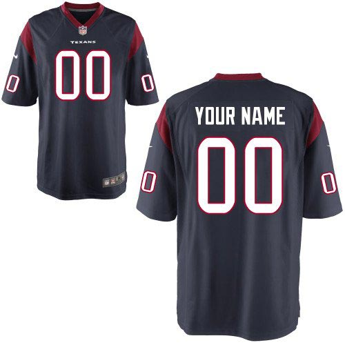 Nike Houston Texans Customized Game Team Color Navy Blue Jersey
