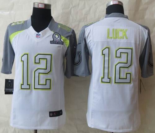 Nike Indianapolis Colts #12 Andrew Luck White 2015 Pro Bowl Elite Jersey