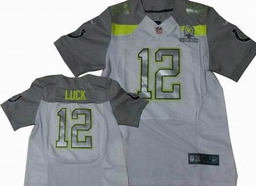 Nike Indianapolis Colts #12 Andrew Luck White 2015 Pro Bowl Elite Jersey