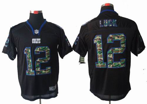 Nike Indianapolis Colts #12 Andrew Luck black camo elite Jersey