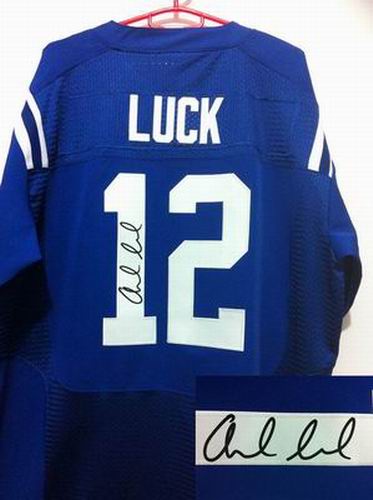 Nike Indianapolis Colts #12 Andrew Luck blue elite signature jerseys