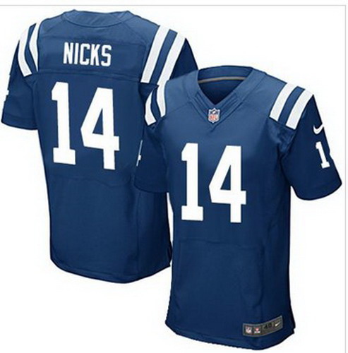 Nike Indianapolis Colts #14 Hakeem Nicks Royal Blue Team Color Elite Jersey