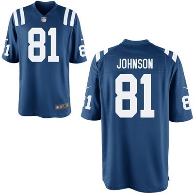 Nike Indianapolis Colts #81 Andre Johnson Royal Blue game Jersey