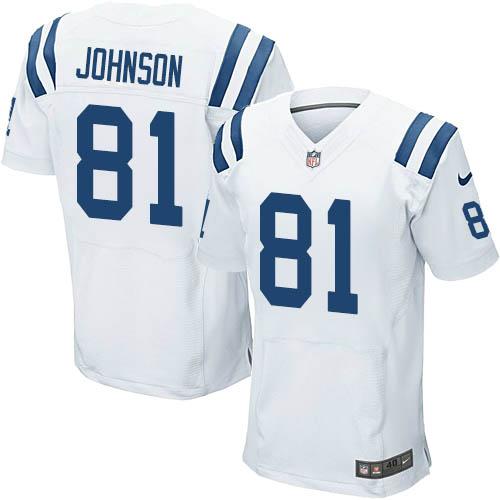 Nike Indianapolis Colts #81 Andre Johnson white Elite Jersey