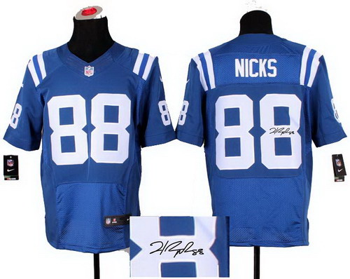 Nike Indianapolis Colts #88 Hakeem Nicks Elite blue signature jerseys