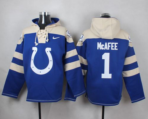 Nike Indianapolis Colts 1 Pat McAfee Royal Blue Player Pullover NFL Hoodie
