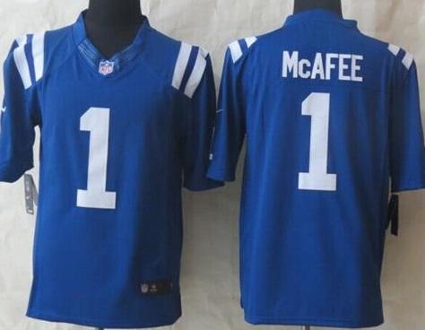 Nike Indianapolis Colts 1 Pat McAfee Royal Blue Team Color Stitched Limited NFL Jersey