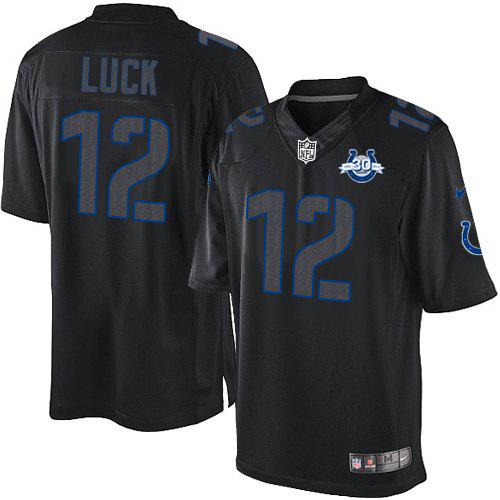 Nike Indianapolis Colts 12 Andrew Luck Impact Limited 30th Seasons Patch NFL Jersey