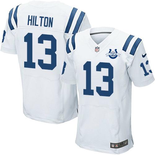 Nike Indianapolis Colts 13 T.Y. Hilton Elite White 30th Seasons Patch NFL Jerseys