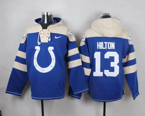 Nike Indianapolis Colts 13 T.Y. Hilton Royal Blue Player Pullover NFL Hoodie