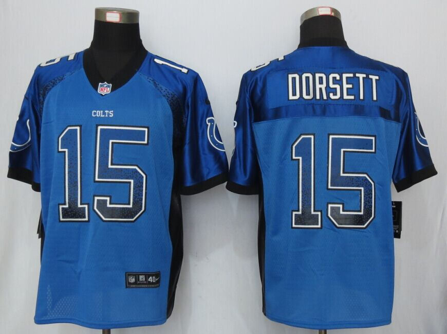 Nike Indianapolis Colts 15 Phillip Dorsett Drift Fashion Blue Elite Jerseys