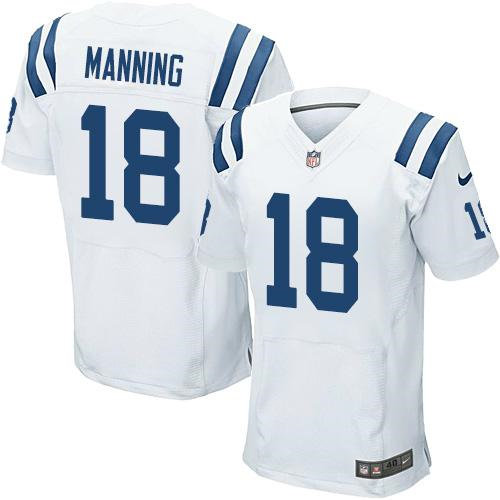 Nike Indianapolis Colts 18 Peyton Manning White NFL Elite Jersey