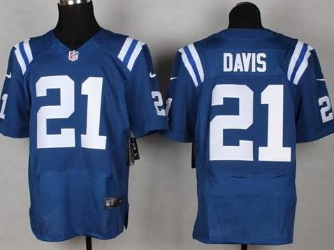 Nike Indianapolis Colts 21 Vontae Davis Royal Blue Elite NFL Jersey