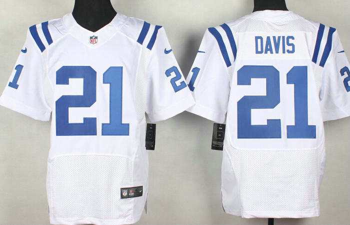 Nike Indianapolis Colts 21 Vontae Davis white Elite NFL Jersey