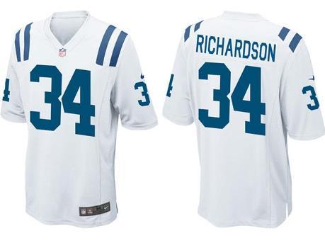 Nike Indianapolis Colts 34 Trent Richardson White Game NFL Jerseys