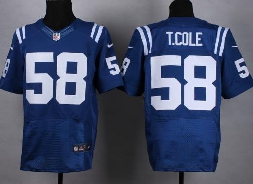 Nike Indianapolis Colts 58 Trent Cole Blue NFL Elite Jersey