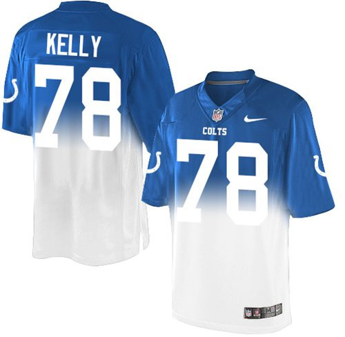 Nike Indianapolis Colts 78 Ryan Kelly Royal Blue White NFL Elite Fadeaway Fashion Jersey
