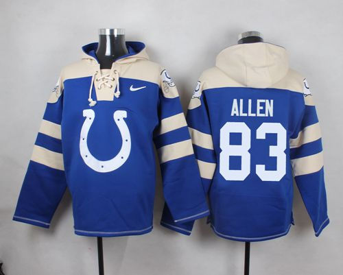 Nike Indianapolis Colts 83 Dwayne Allen Royal Blue Player Pullover NFL Hoodie