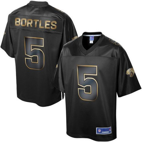 Nike Jacksonville Jaguars 5 Blake Bortles Pro Line Black Gold Collection NFL Game Jersey