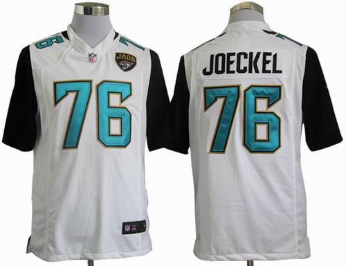 Nike Jacksonville Jaguars 76# Luke Joeckel Game White Jersey