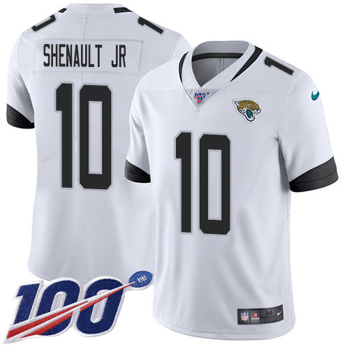 Nike Jaguars #10 Laviska Shenault Jr. White Men's Stitched NFL 100th Season Vapor Untouchable Limited Jersey