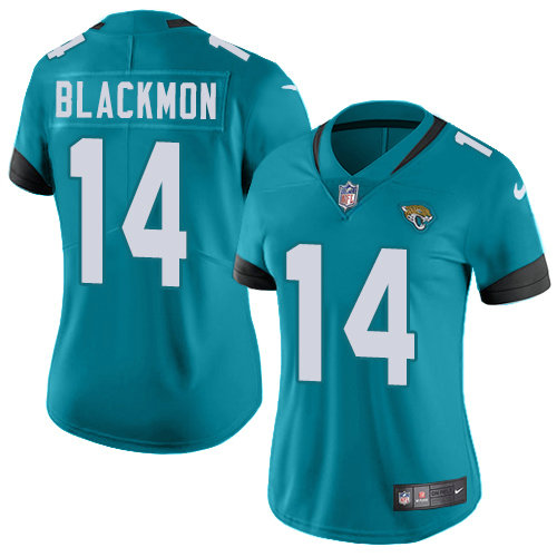 Nike Jaguars #14 Justin Blackmon Teal Green Team Color Women's Stitched NFL Vapor Untouchable Limited Jersey