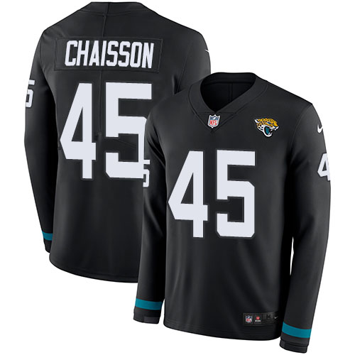 Nike Jaguars #45 K'Lavon Chaisson Black Team Color Men's Stitched NFL Limited Therma Long Sleeve Jersey