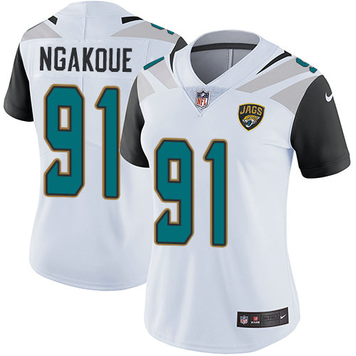 Nike Jaguars #91 Yannick Ngakoue White Women's Stitched NFL Vapor Untouchable Limited Jersey
