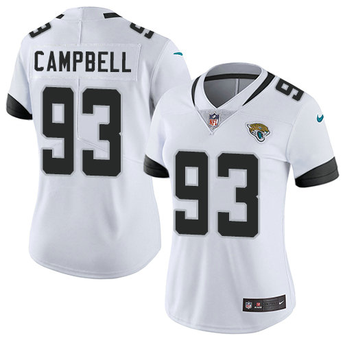 Nike Jaguars #93 Calais Campbell White Women's Stitched NFL Vapor Untouchable Limited Jersey