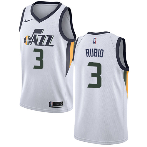 Nike Jazz #3 Ricky Rubio White NBA Swingman Association Edition Jersey