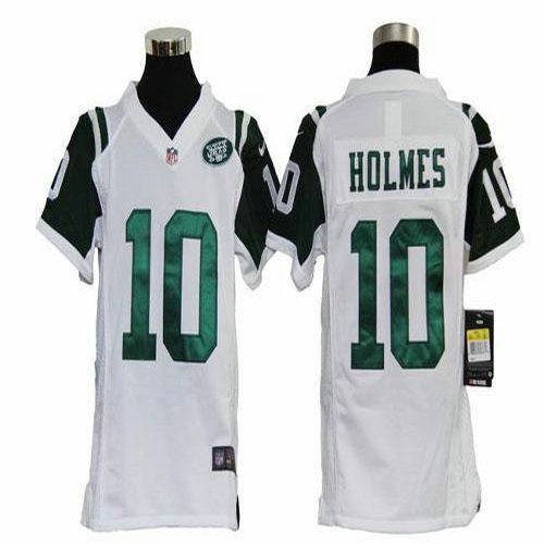 Nike Jets #10 Santonio Holmes White Youth Stitched NFL Elite Jersey