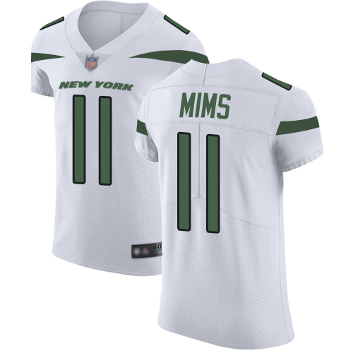 Nike Jets #11 Denzel Mim White Men's Stitched NFL New Elite Jersey