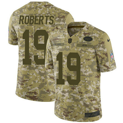 Nike Jets #19 Andre Roberts Camo Youth Stitched NFL Limited 2018 Salute to Service Jersey